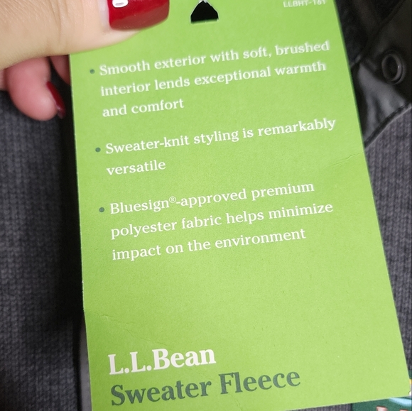 NWT L.L.Bean Grey Sweater Fleece Pullover Mens Size Large Tall - Picture 16 of 16